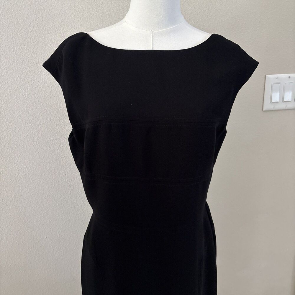 Lauren Ralph Lauren Black Sheath Dress Size 8 Career Office Cocktail Knee Length